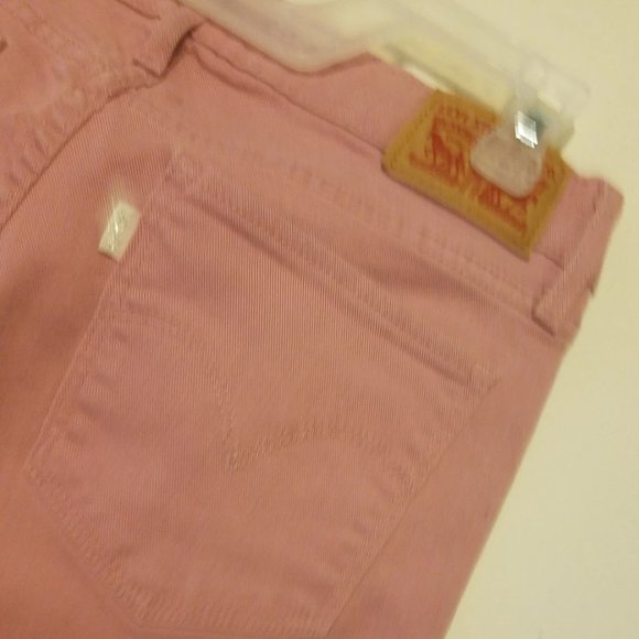 Pink Levi Jeans, Vintage 28 x 28 Levis Skinny Jeans, Women Pants 5 Pocket Zipper - Picture 7 of 8